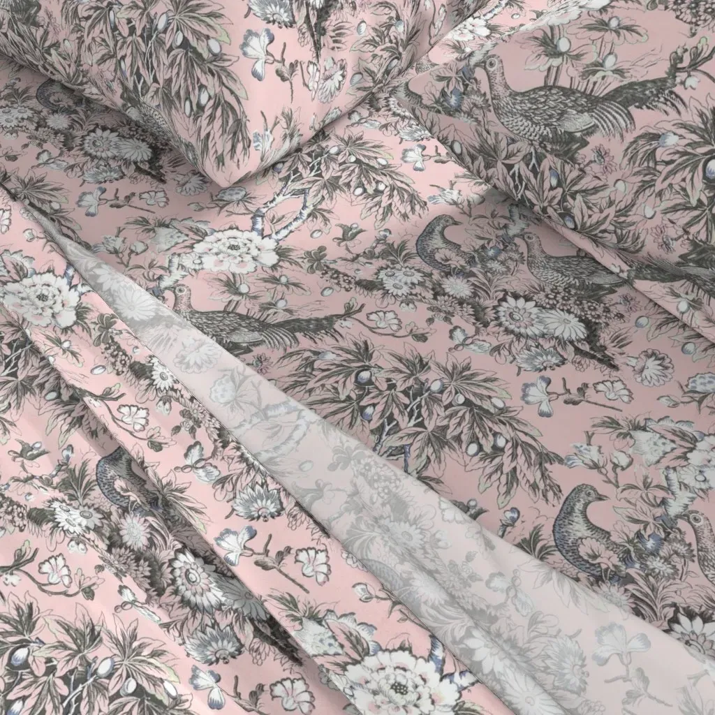Blush Pheasant Floral Cal King Sheet Set - Pink alternate view