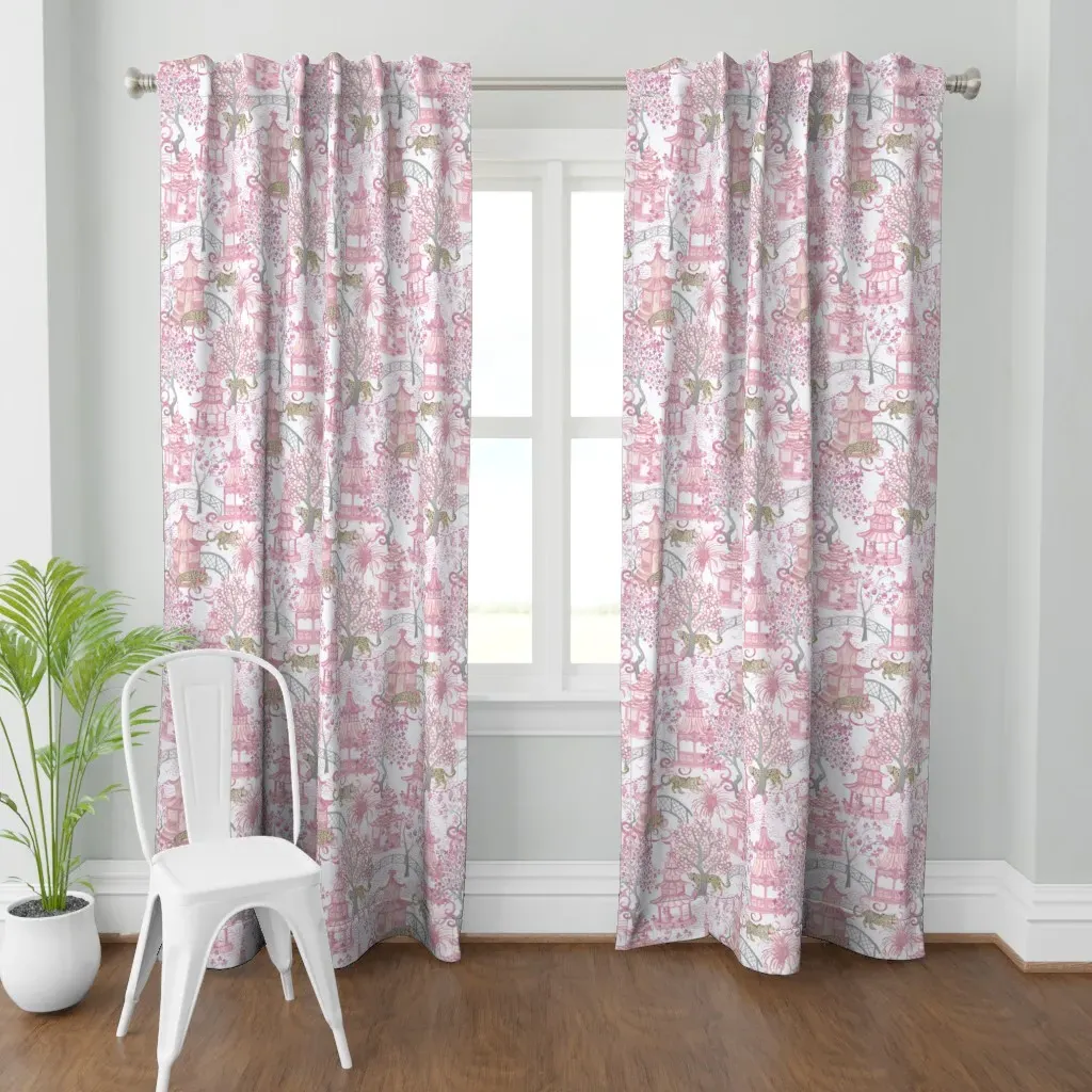 Blush Pink Bowtie Curtain Panel product