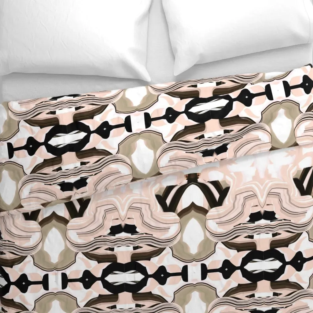 Blush Pink Tan Duvet Cover - Off-White alternate view