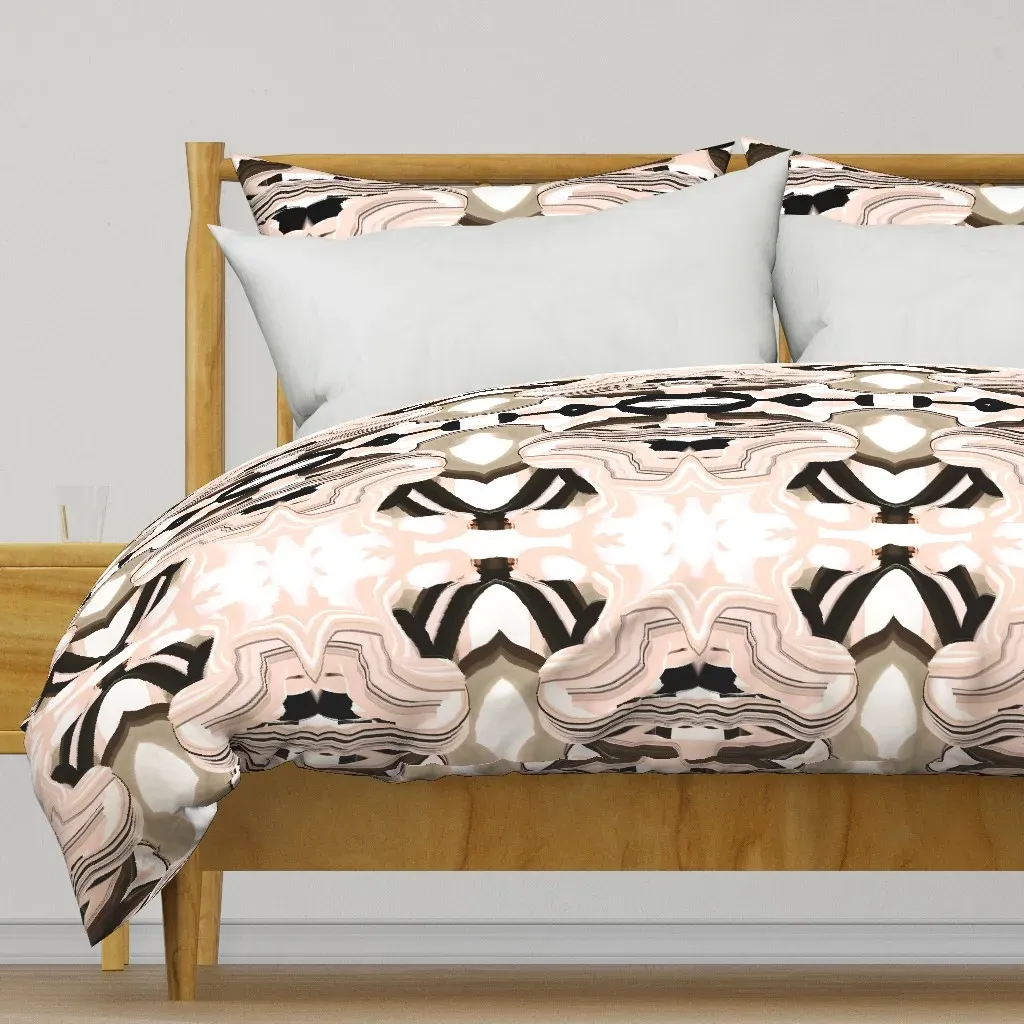 Blush Pink Tan Duvet Cover - Off-White product