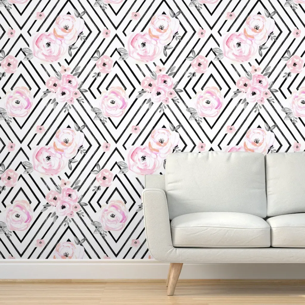 Blush Roses Peel and Stick Wallpaper - Pink product
