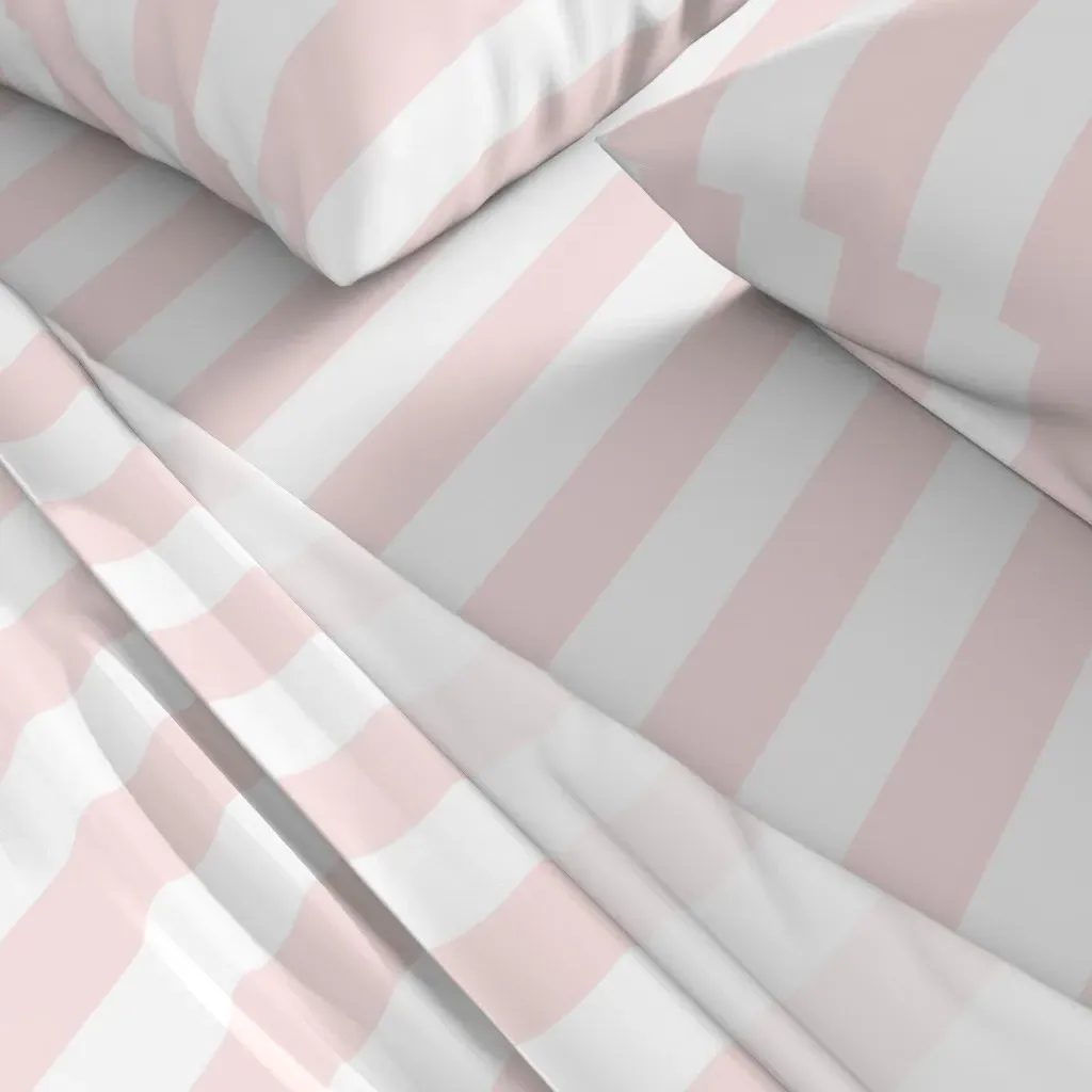 Blush Stripe Full Sheet Set - White alternate view