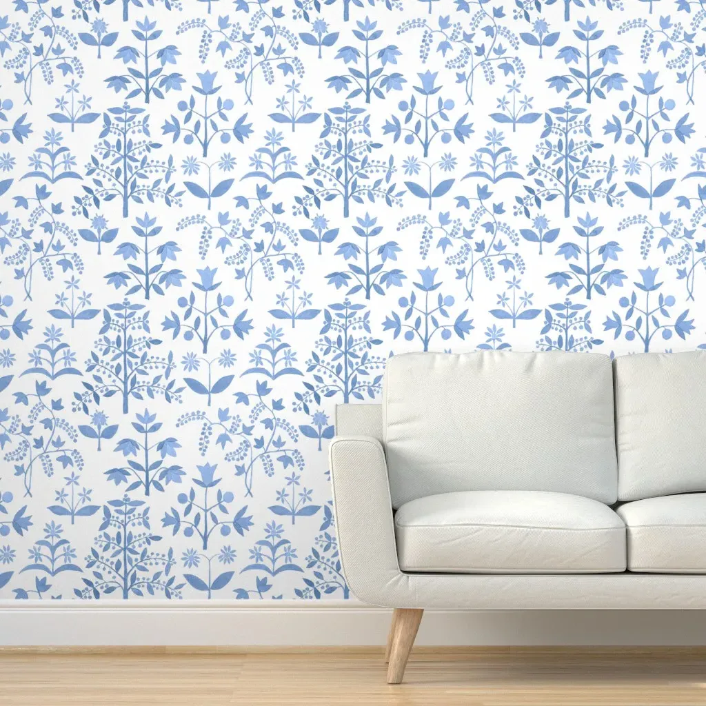 Blythe Cornflower Peel and Stick Wallpaper - Light Blue product