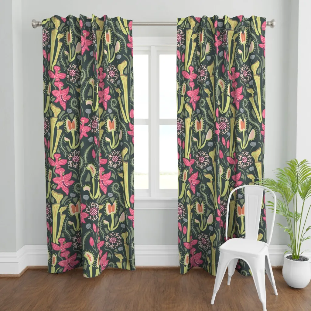 Bog Garden Jumbo Dark Curtain Panel - Pink product