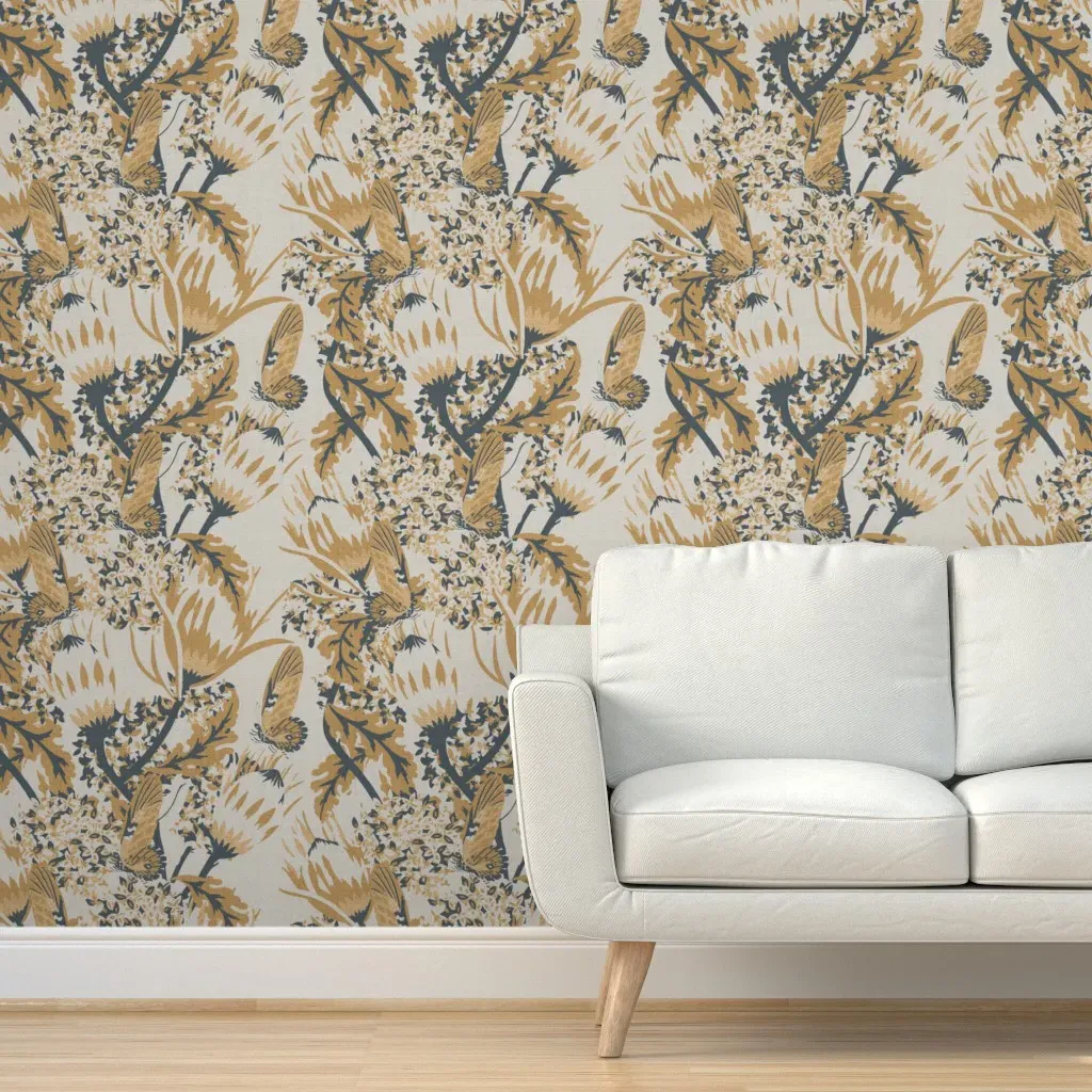 Boheme Neutral Peel and Stick Wallpaper - Mustard Yellow product