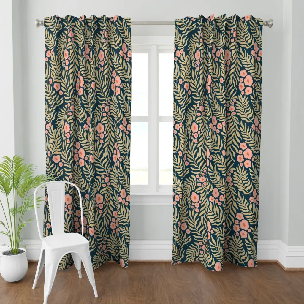 Bohemian Blooms Curtain Panel - Gold product