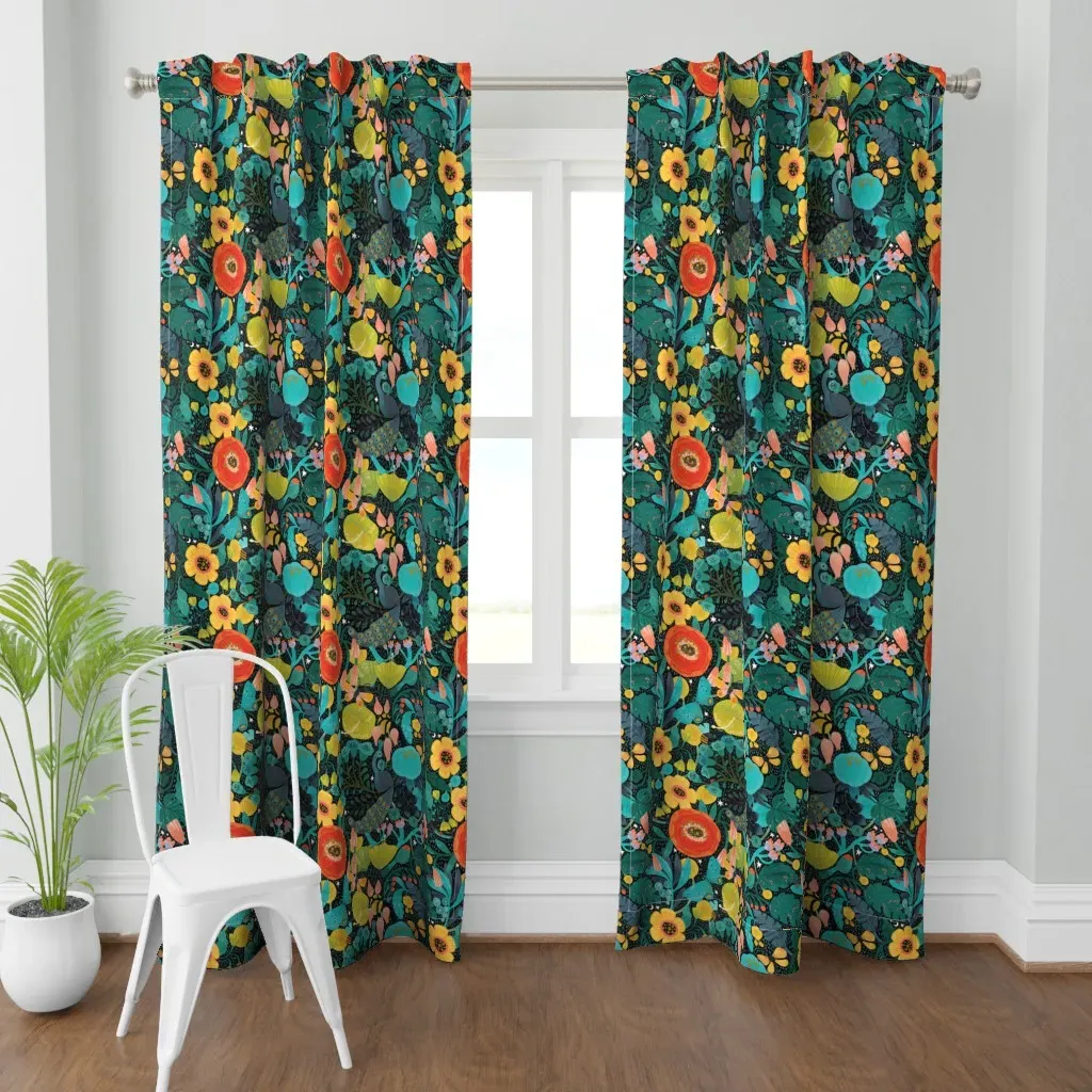 Bohemian Bop Curtain Panel - Teal product