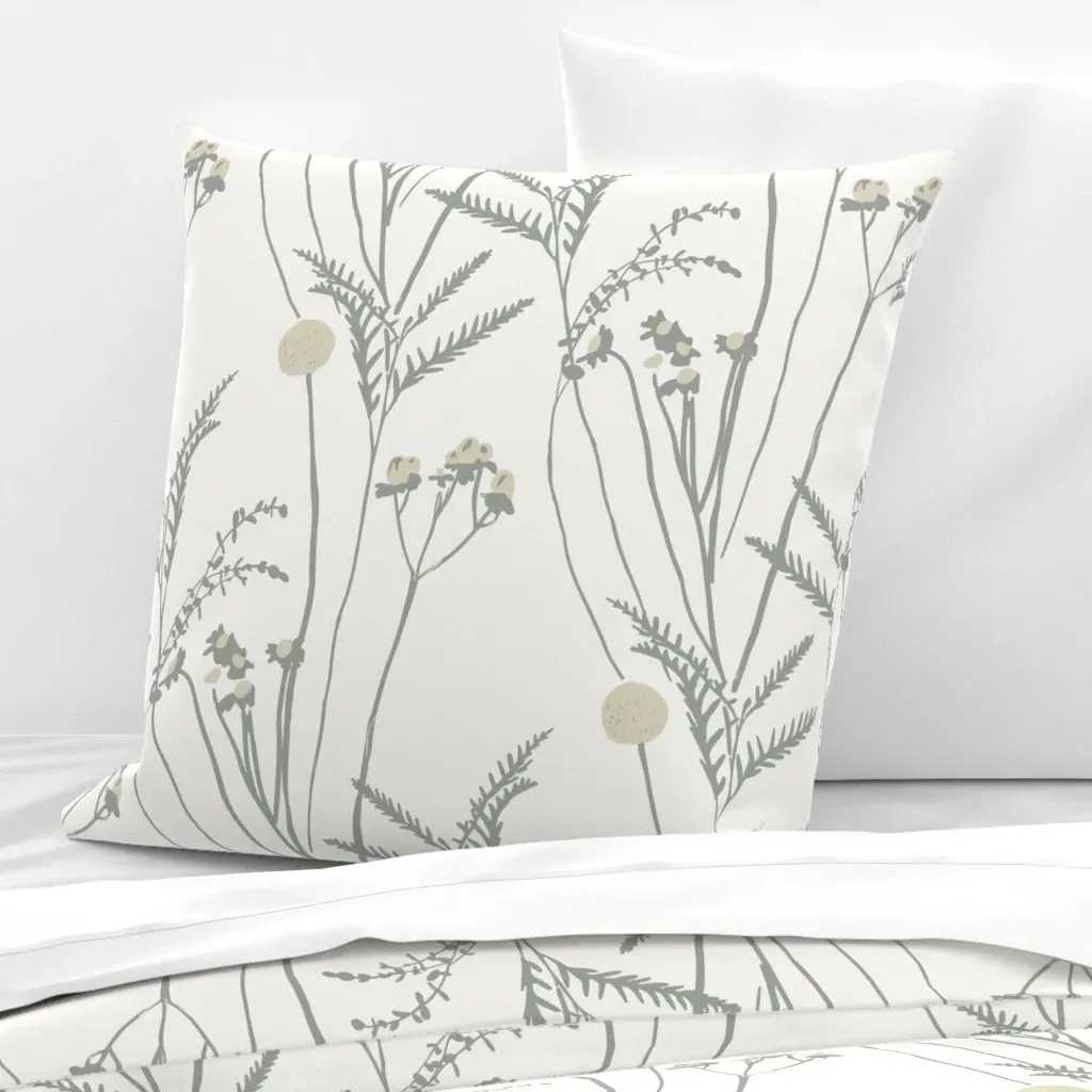 Bohemian Floral Euro Pillow Sham - Gray product
