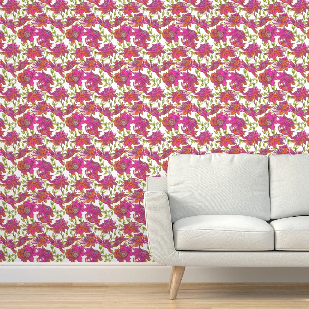 Bohemian Floral Peel and Stick Wallpaper - Fuchsia product