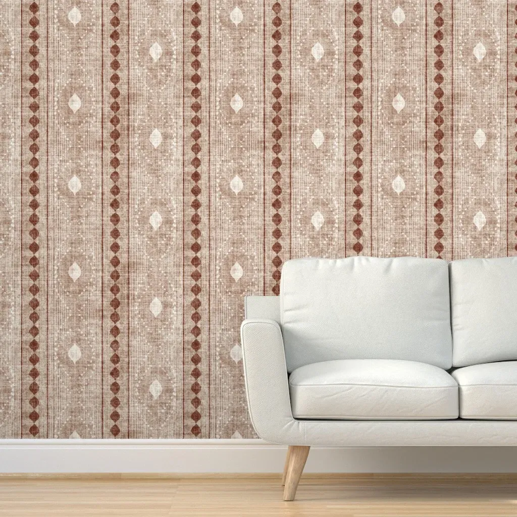 Bohemian Stripe Peel and Stick Wallpaper - Brown, Linen product