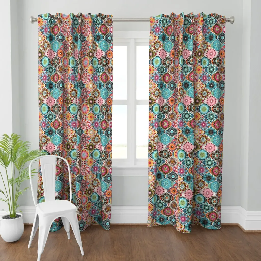 Bohemian Summer Curtain Panel - Teal product