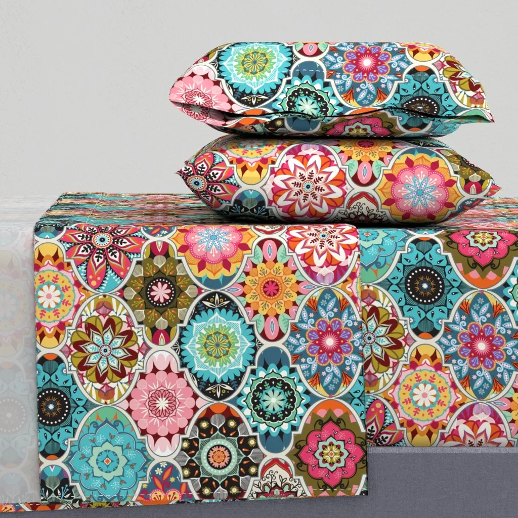 Bohemian Summer Queen Sheet Set - Teal product