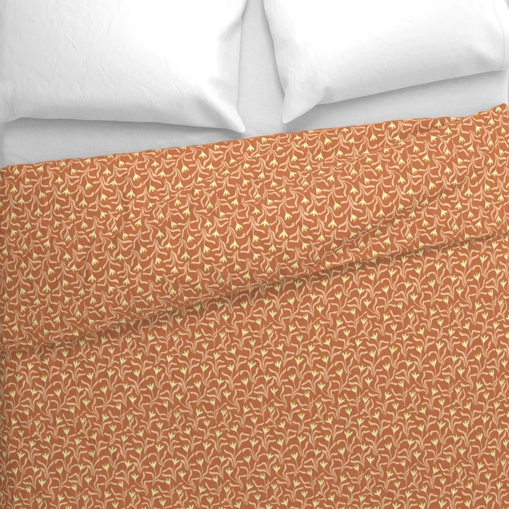 Bohemian Whimsy Floral Duvet Cover - Terracotta alternate view