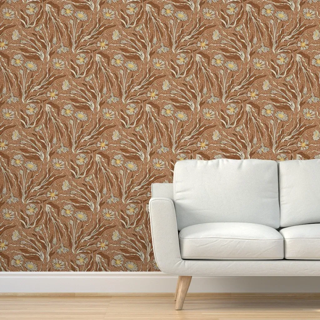 Bohemian Wildflower Meadow Peel and Stick Wallpaper - Brown product