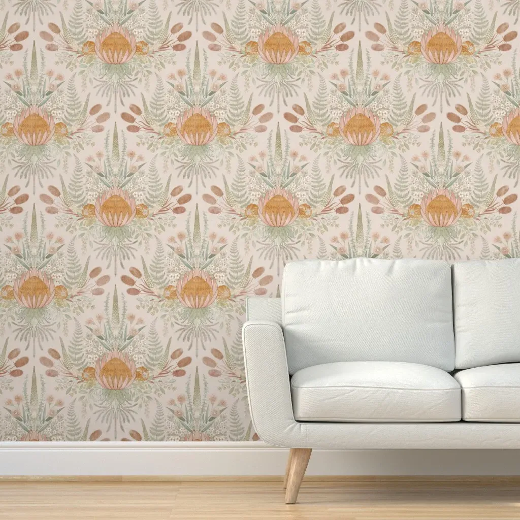 Boho Australian Blooms Damask Peel and Stick Wallpaper - Neutral product
