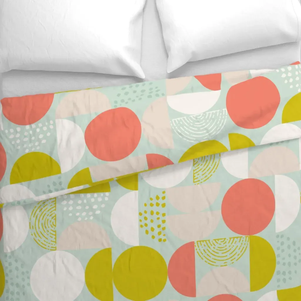 Boho Bauhaus Duvet Cover - Coral alternate view