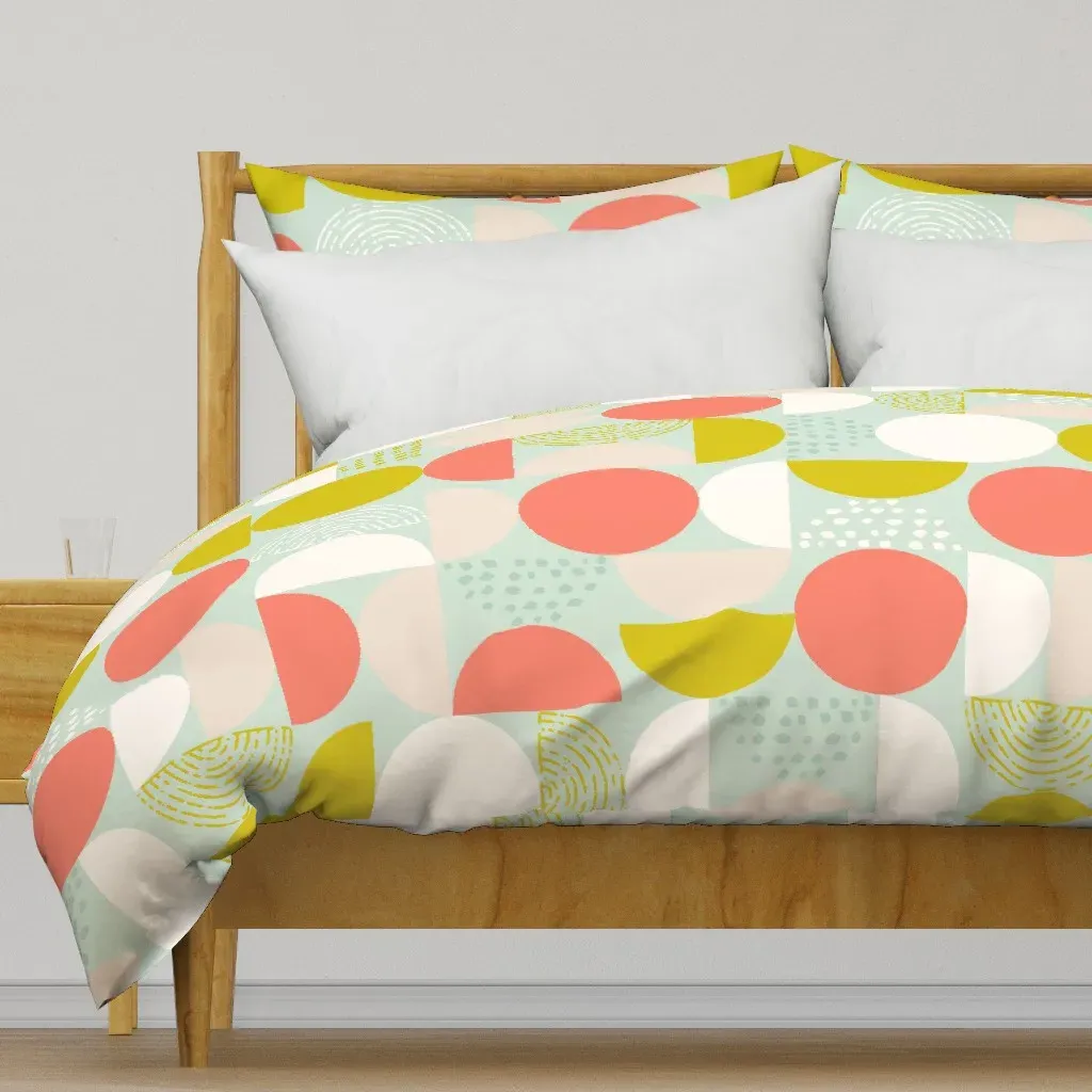 Boho Bauhaus Duvet Cover - Coral product
