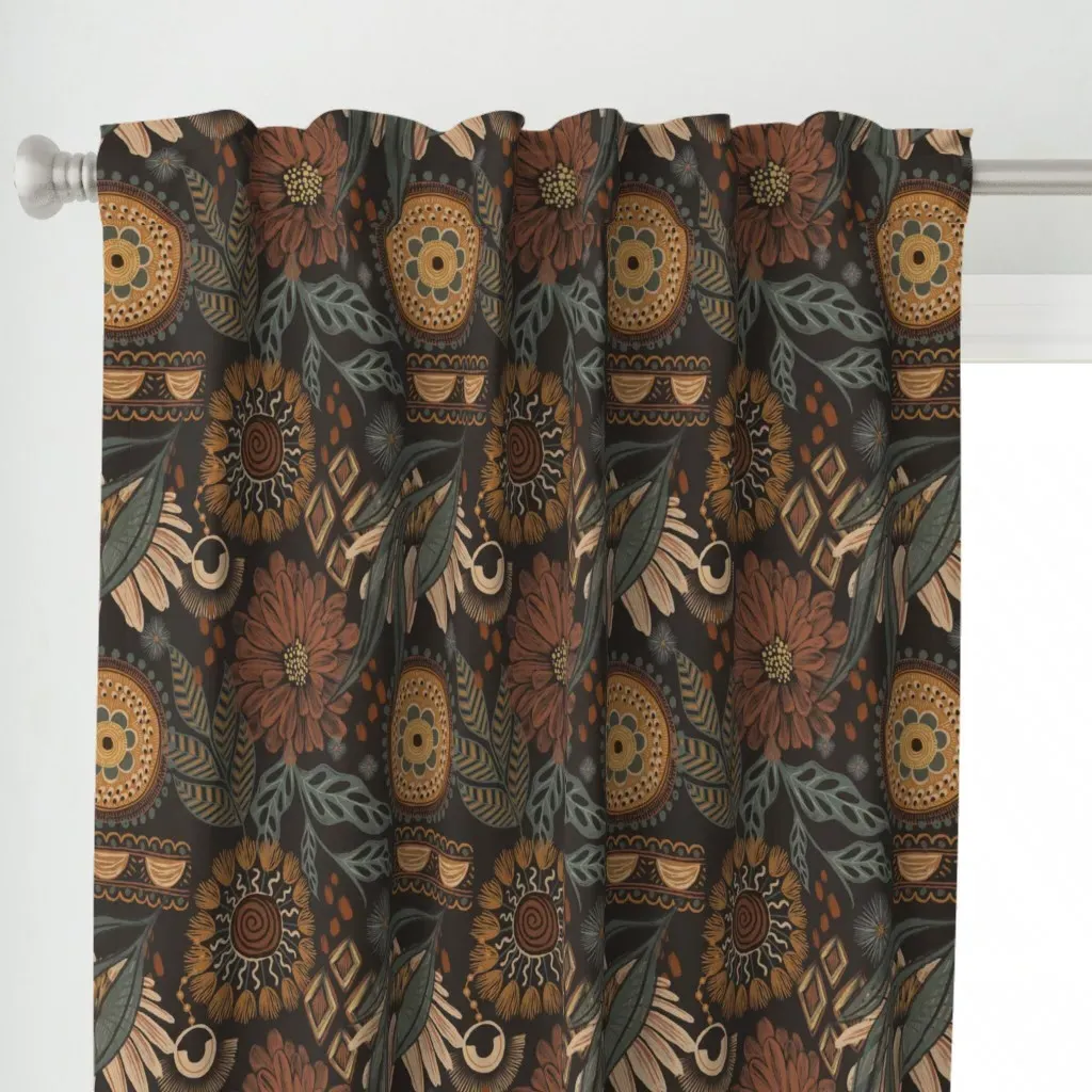 Boho Bliss Large Curtain Panel - Dark Brown alternate view
