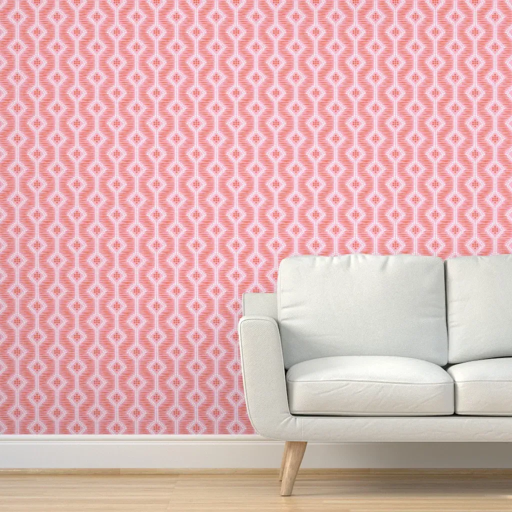 Boho Diamonds Peel and Stick Wallpaper - Coral product