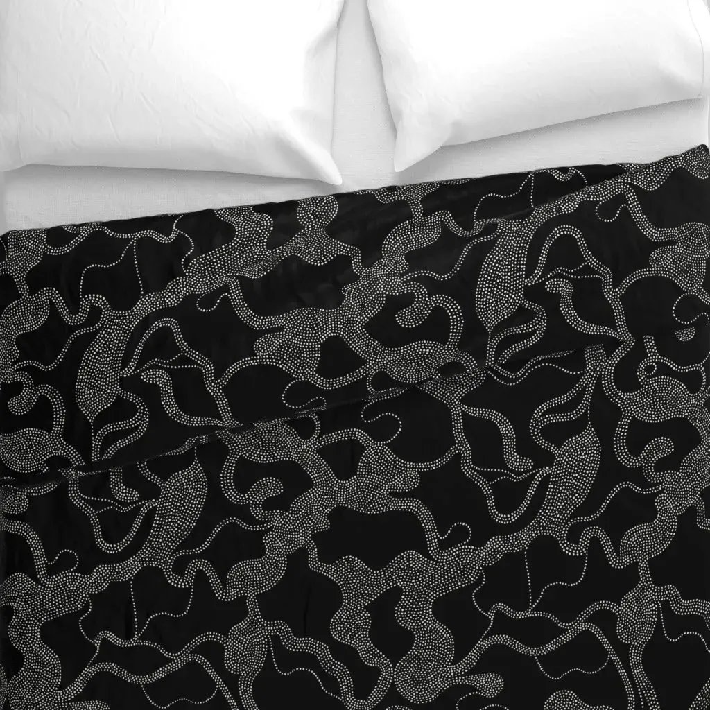 Boho Dots Duvet Cover - Black and White alternate view
