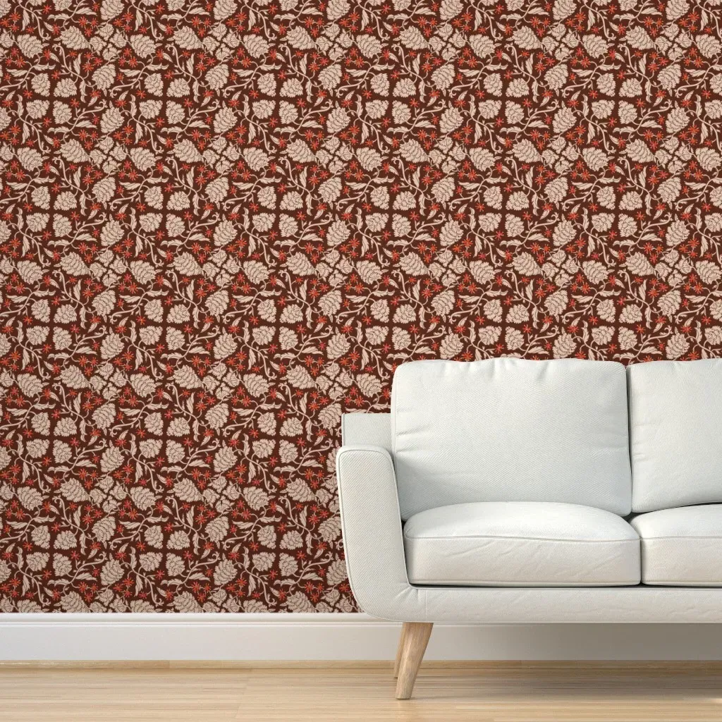Boho Indie Floral Peel and Stick Wallpaper - Brown product
