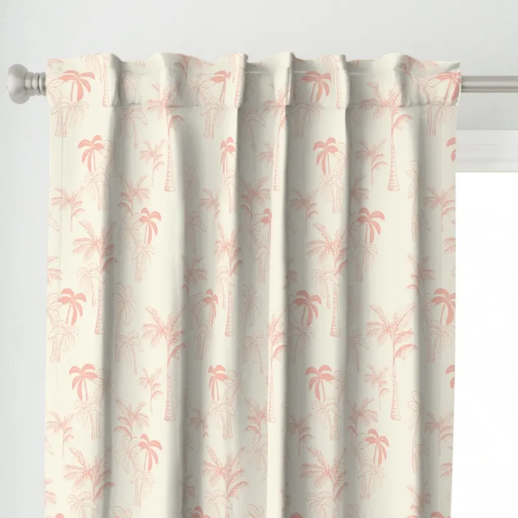 Boho Island Vintage Palm Curtain Panel - Pink alternate view
