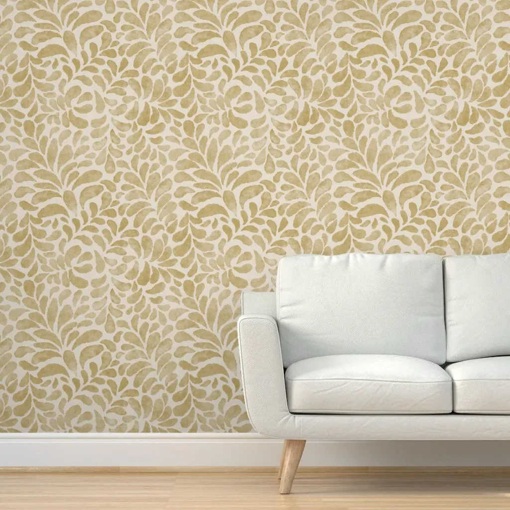 Boho Jungle Gold and Clay Tan Peel and Stick Wallpaper - Beige product