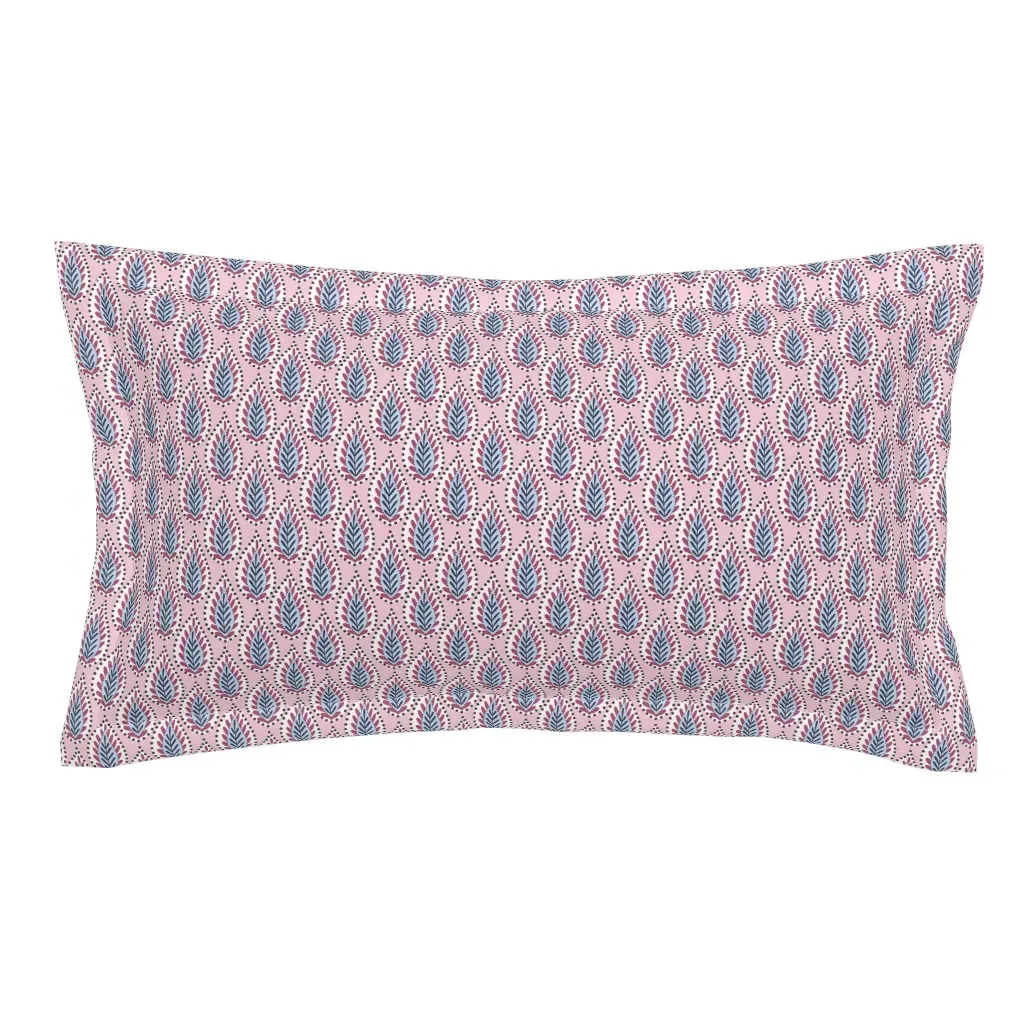 Boho Leaves King Pillow Sham - Pink product
