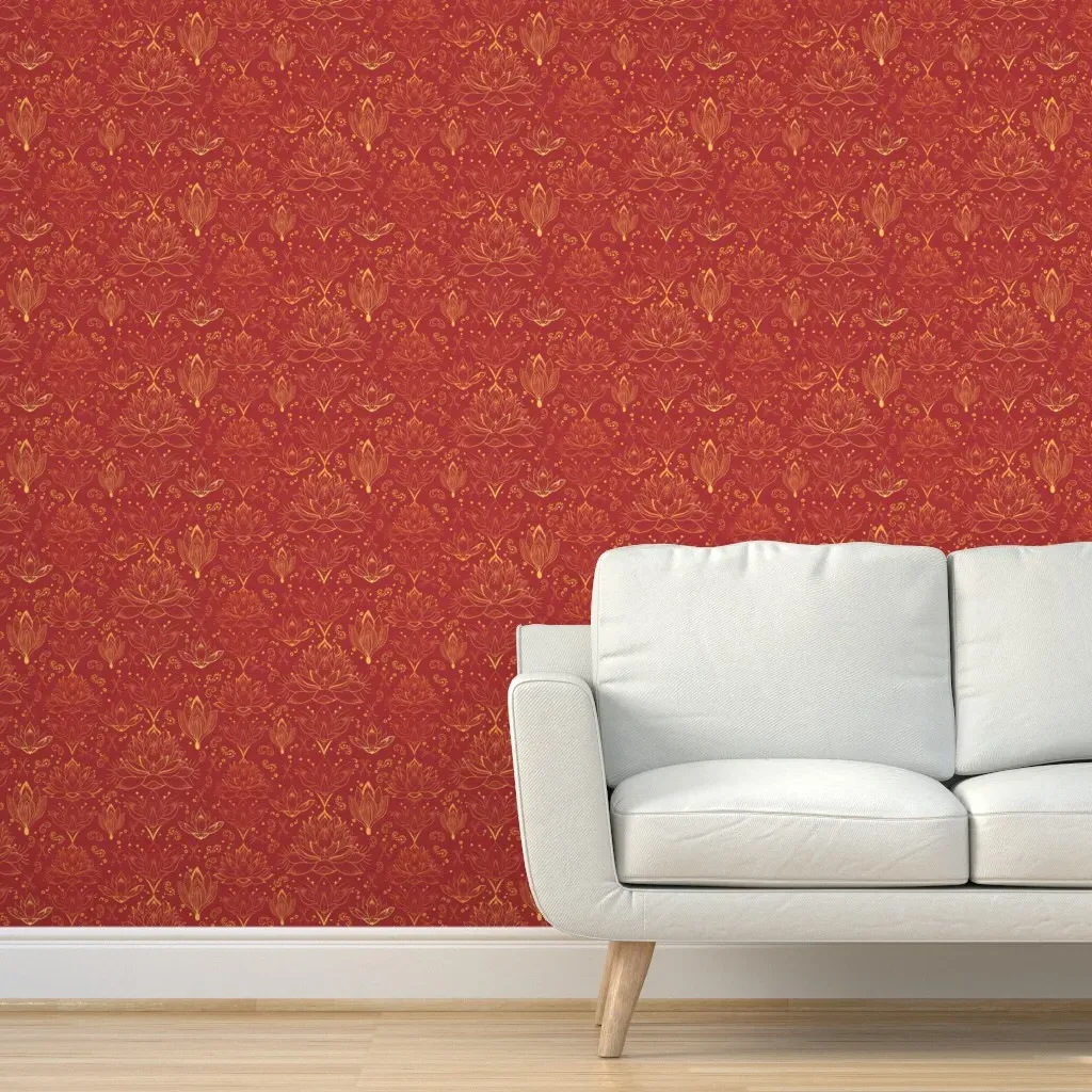 Boho Lotus Peel and Stick Wallpaper - Gold product