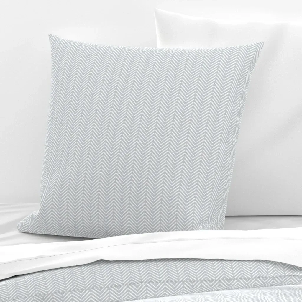 Boho Mudcloth Chevron Herringbone Euro Pillow Sham - White, Light Gray product