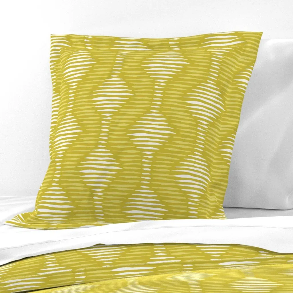 Boho Ogee Stripes Large Euro Pillow Sham - Citrine Yellow product