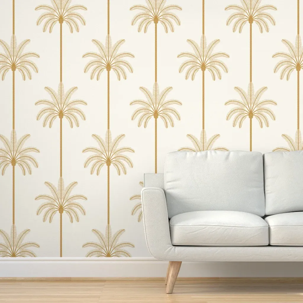 Boho Palm Trees Peel and Stick Wallpaper - Honey Gold product