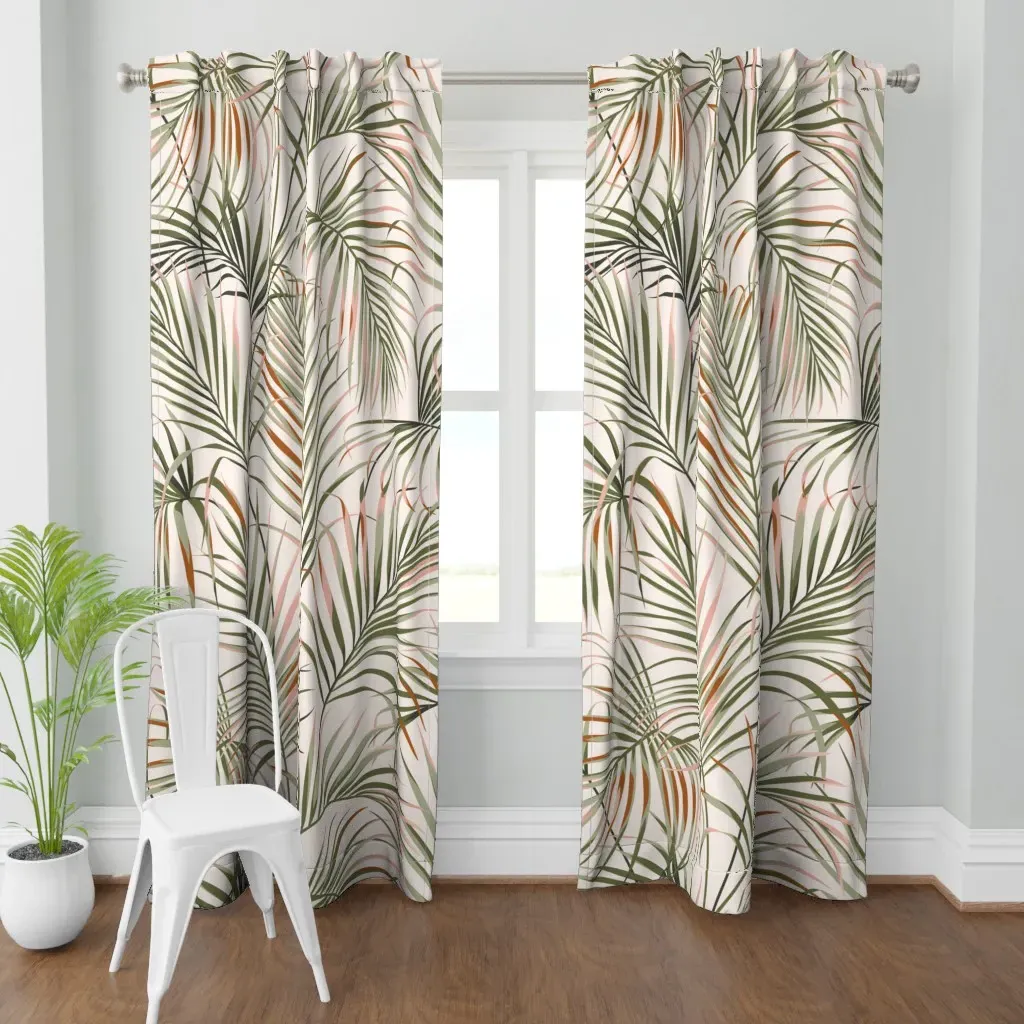 Boho Palms Curtain Panel - Sage Green product