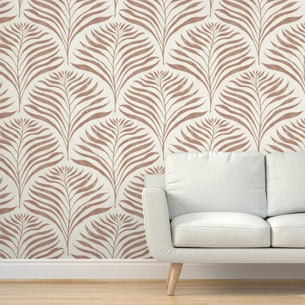 Boho Palms Peel and Stick Wallpaper - Dusty Rose product