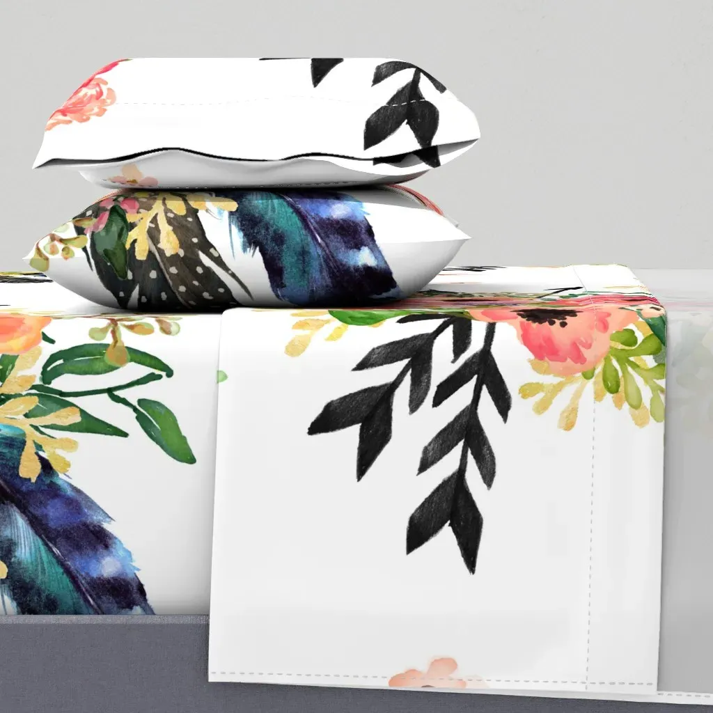 Boho Pink & Coral with Arrows Queen Sheet Set - Pink product