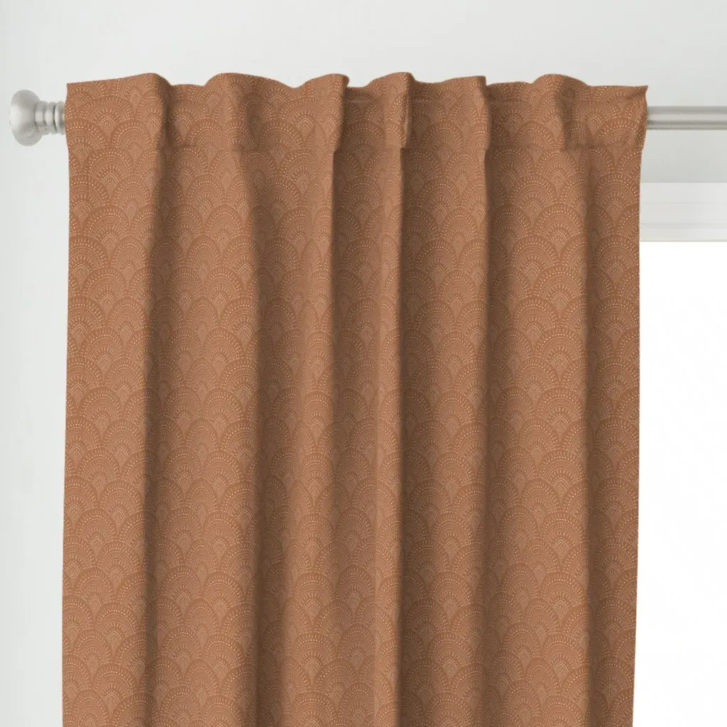 Boho Scales Curtain Panel - Terracotta alternate view