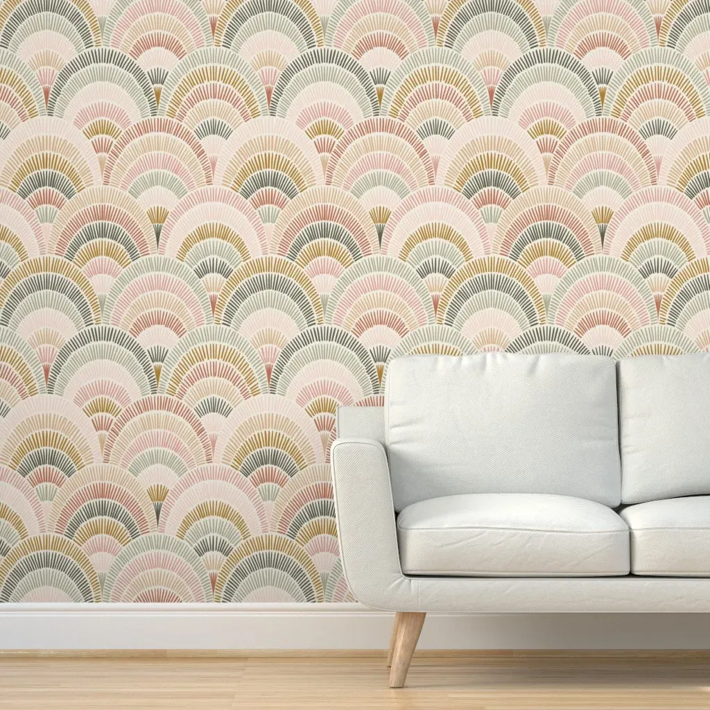 Boho Scales Peel and Stick Wallpaper XL - Dusty Rose product