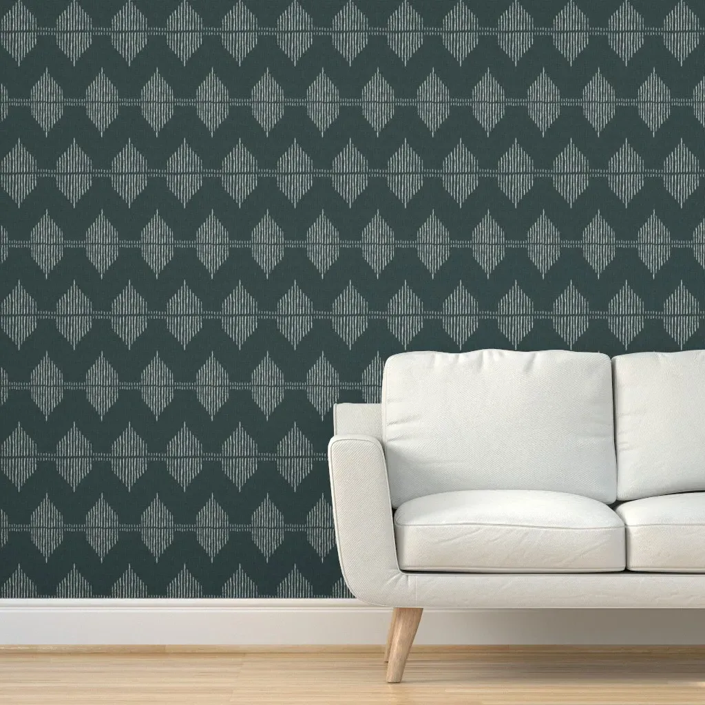 Boho Southwestern Geometric Peel and Stick Wallpaper - Indigo, Linen product