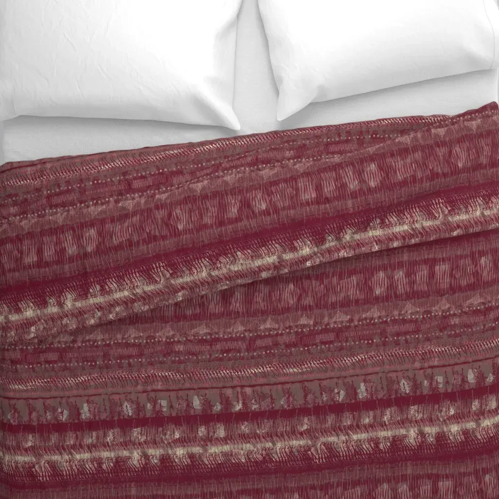 Boho Stripes Duvet Cover - Crimson alternate view
