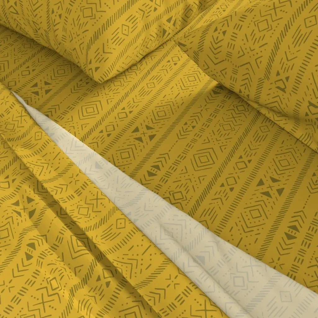 Boho Stripes Queen Sheet Set - Mustard Yellow alternate view