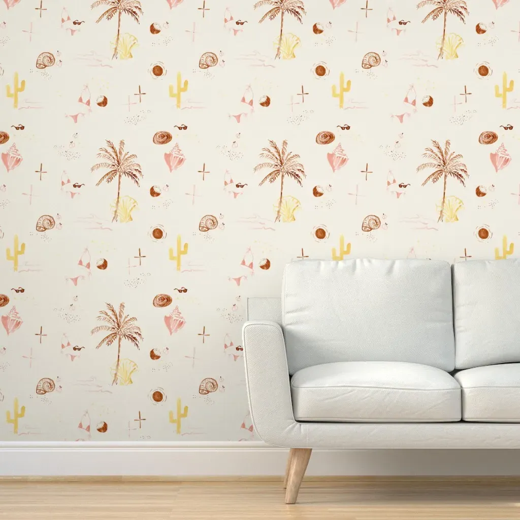 Boho Summer Peel and Stick Wallpaper - Terracotta product