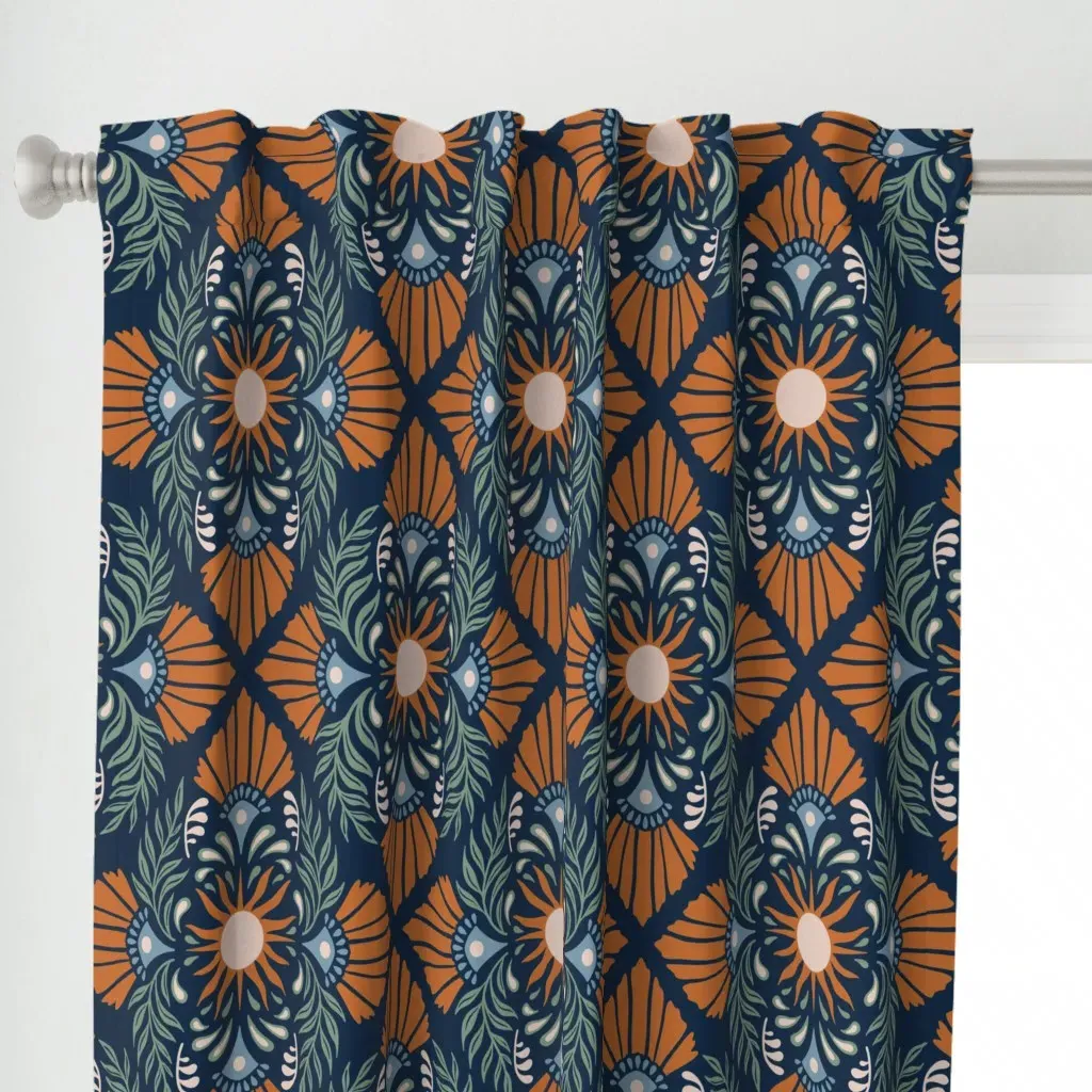 Boho Sunshine Curtain Panel - Burnt Orange alternate view