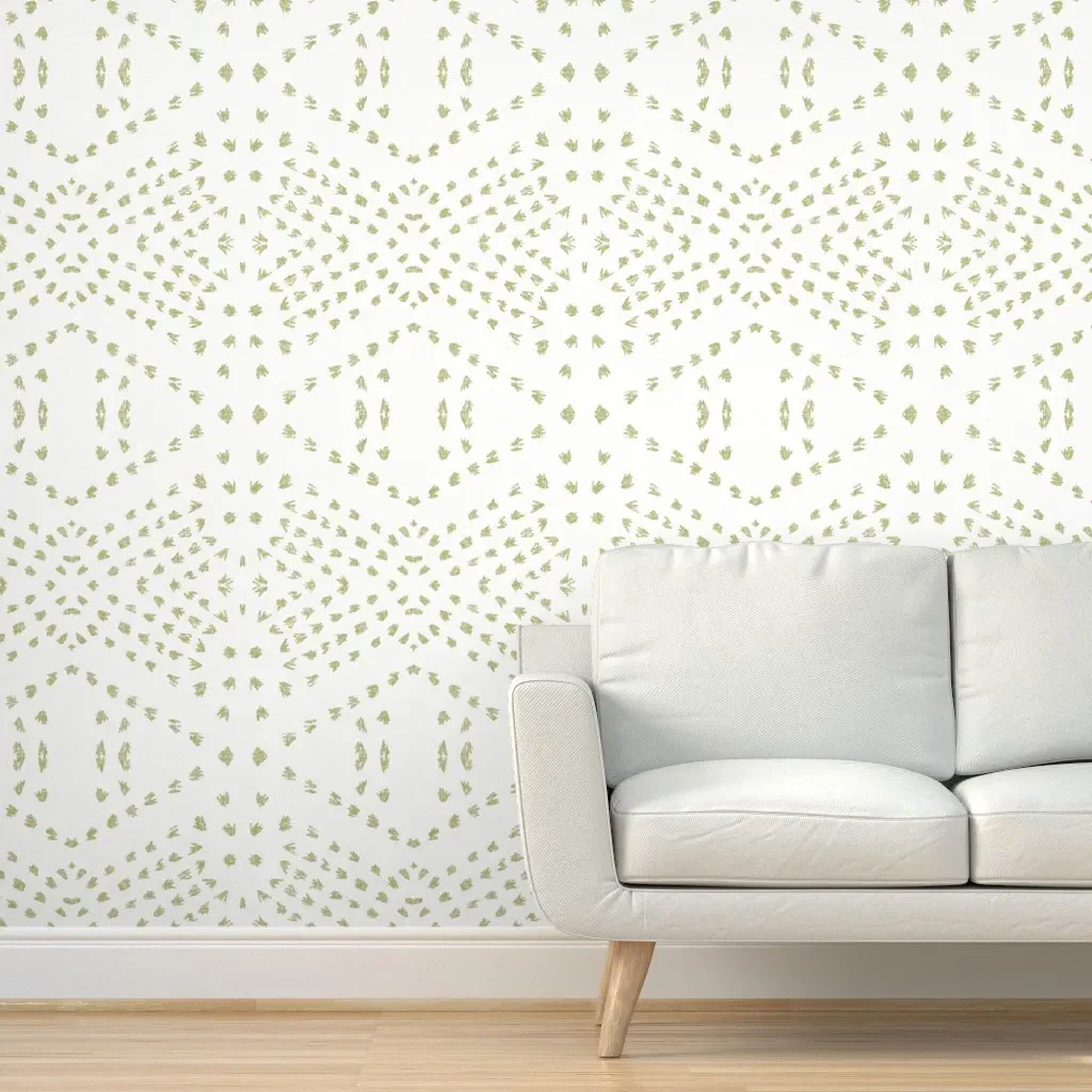 Boho Tile Grass Peel and Stick Wallpaper - Sage Green product