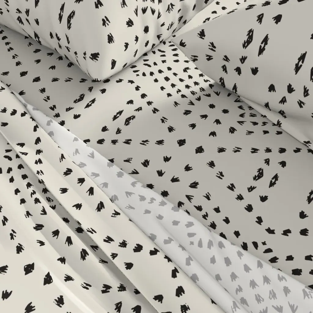 Boho Tile Large Queen Sheet Set - Black alternate view