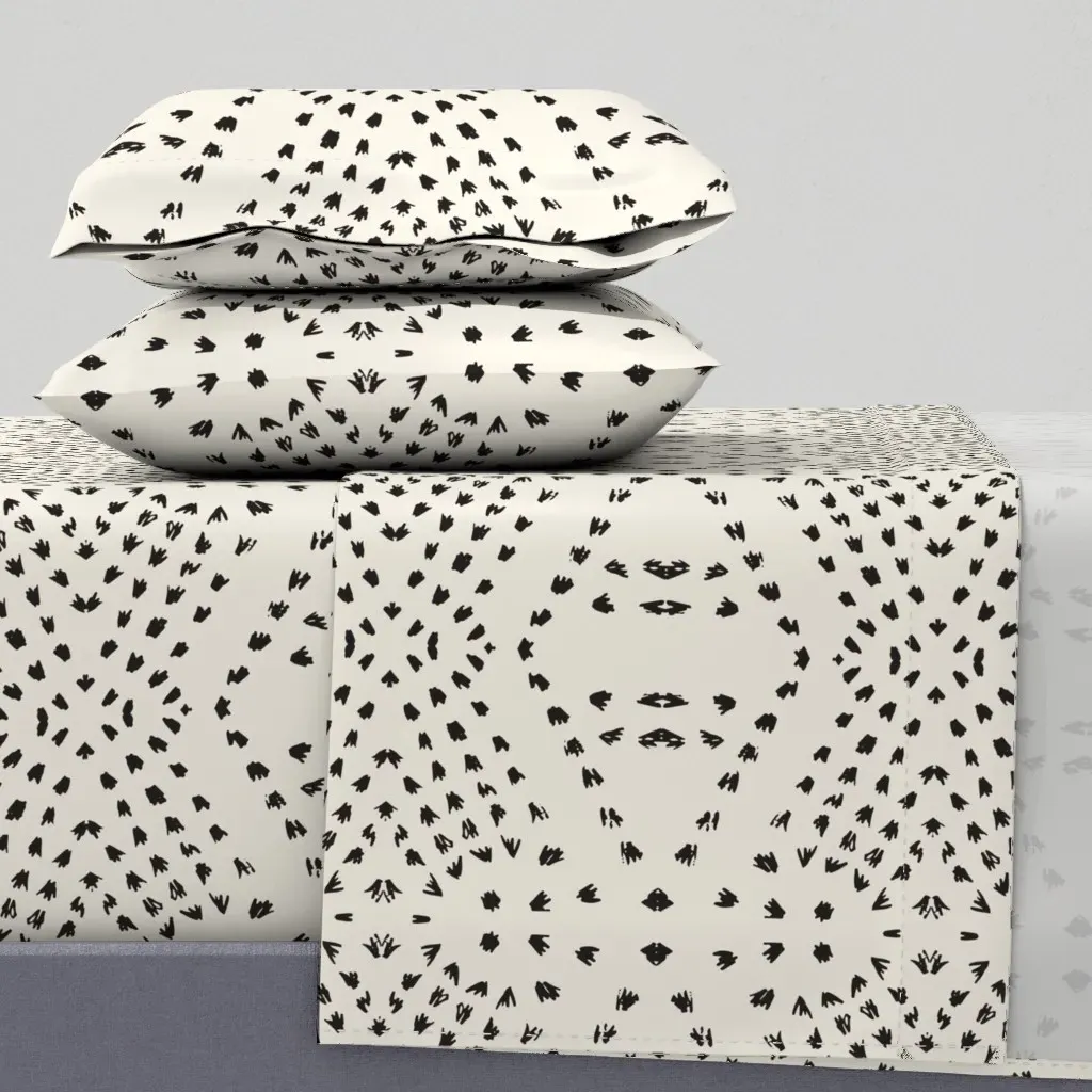 Boho Tile Large Queen Sheet Set - Black product