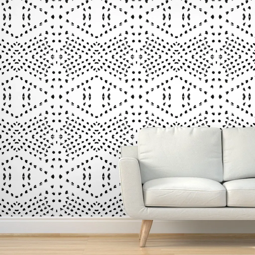 Boho Tile Peel and Stick Wallpaper - Black, White product