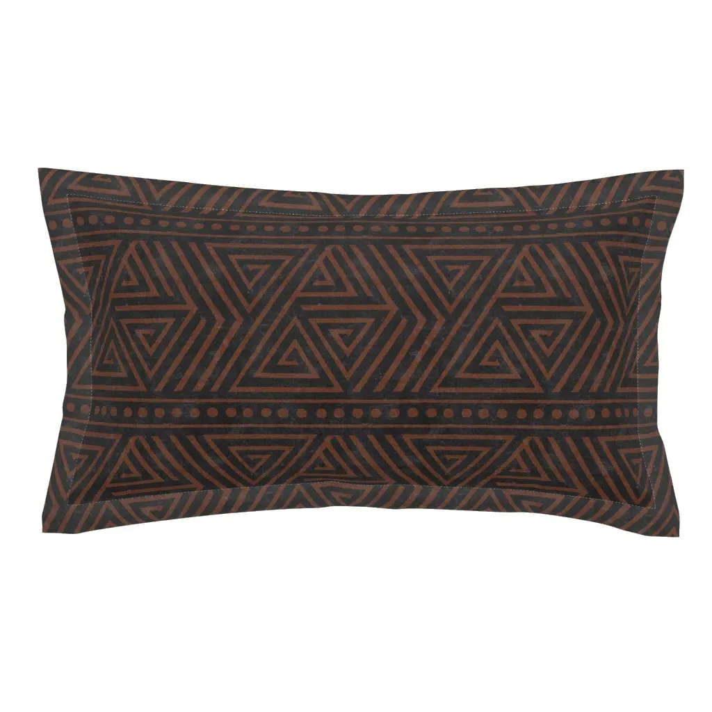 Boho Triangles Southwestern King Pillow Sham - Dark Brown product