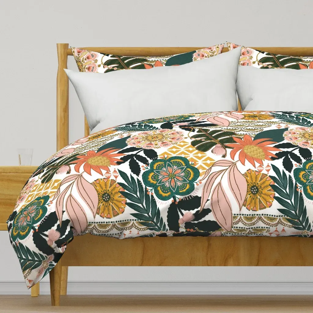 Boho Tropical Duvet Cover - Teal product