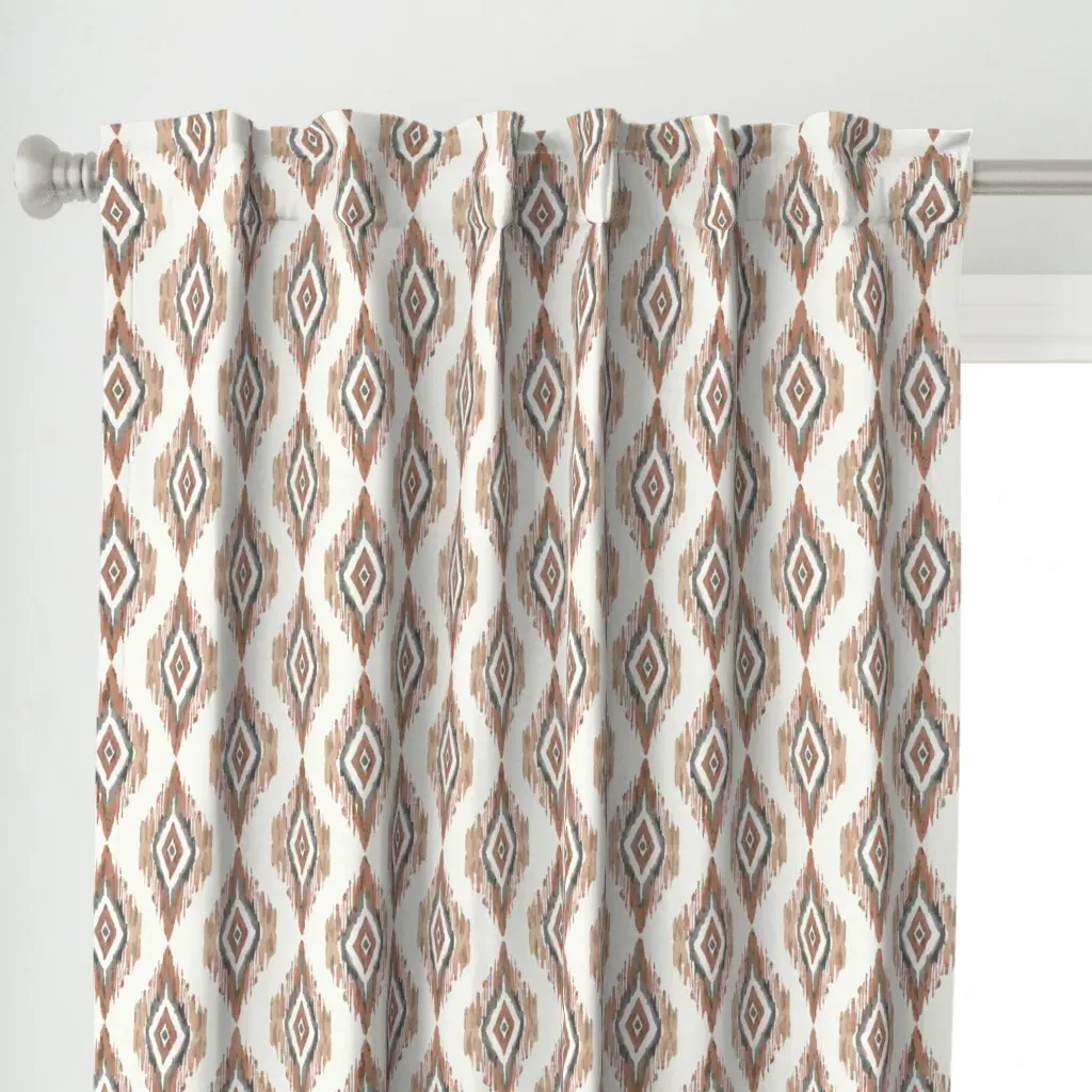 Boho Western Ikat Curtain Panel - Dusty Rose alternate view