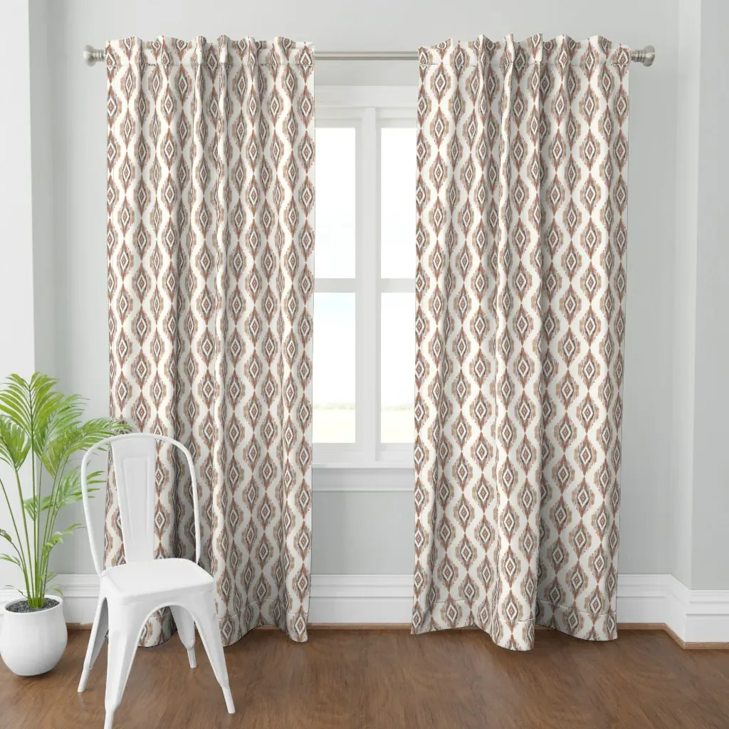 Boho Western Ikat Curtain Panel - Dusty Rose product